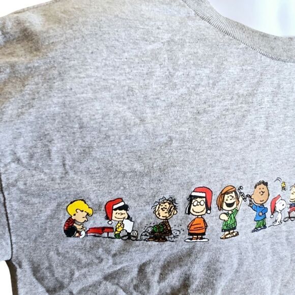 Peanuts By Jim Schulz Vintage Gray T-Shirt Christmas Charlie Brown Size Large - Picture 4 of 10